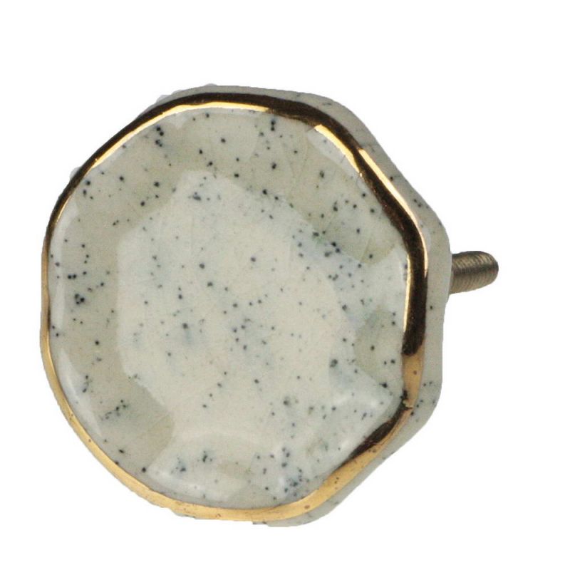 Πόμολο πιτσιλωτό 4,5εκ.  χρυσή ρίγα