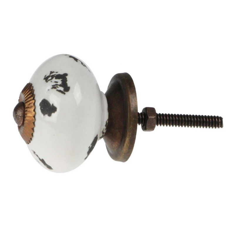 Ceramic drower knob white