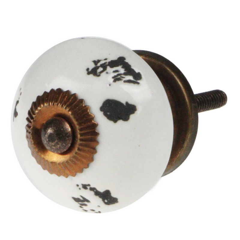 Ceramic drower knob white