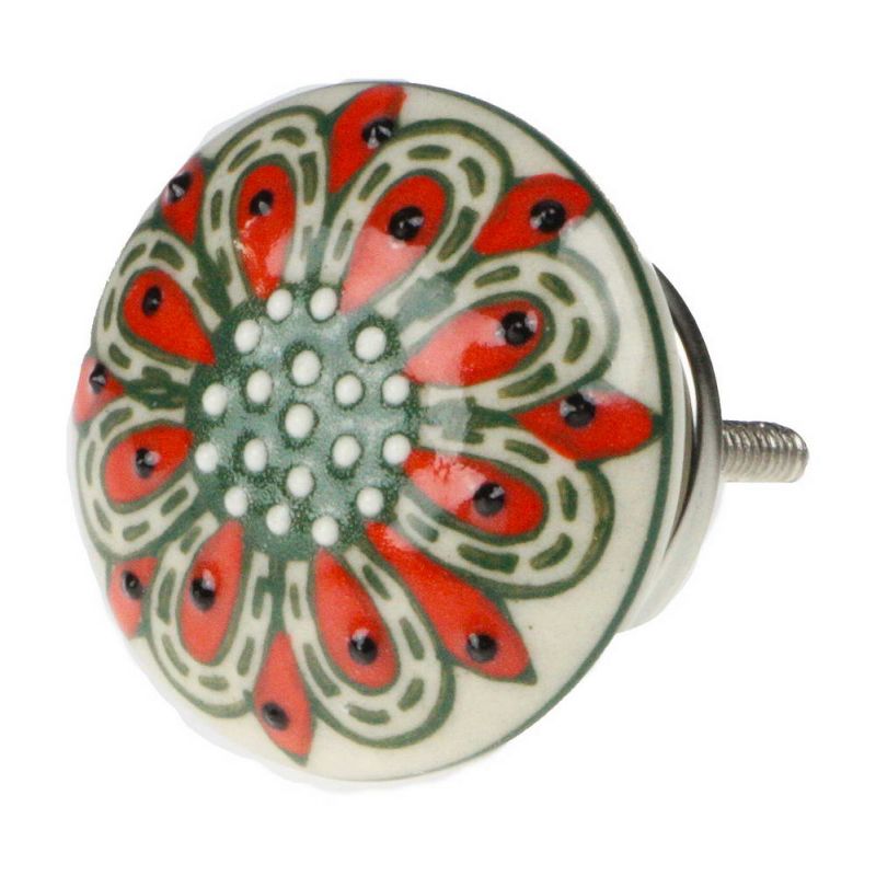 Textured ceramic door knob orange