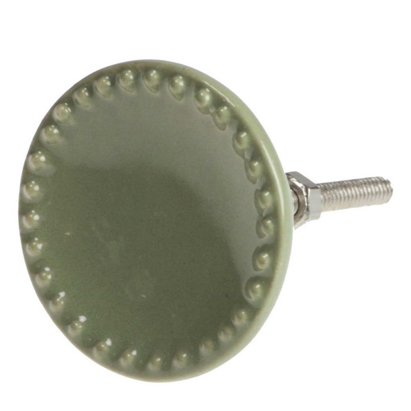 Ceramic Doorknob With Embossed Edge