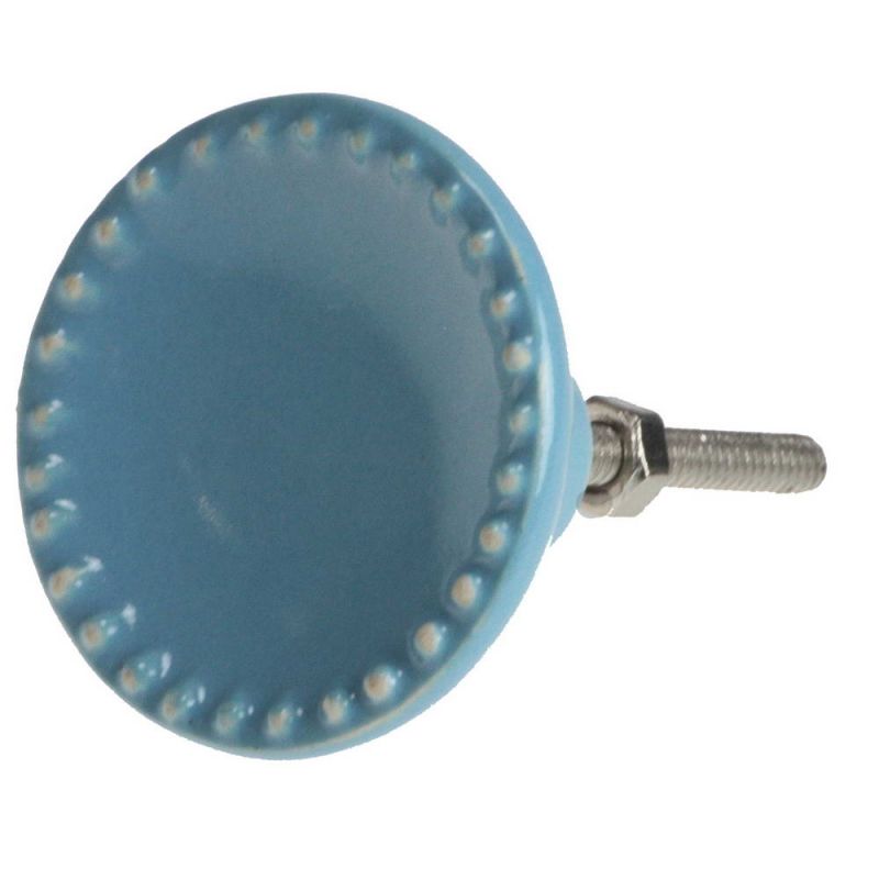 Ceramic Doorknob With Embossed Edge