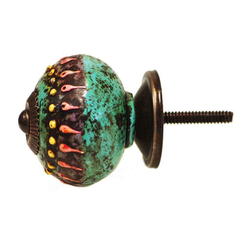 Ceramic Hand Painted Antique Finish Door Knob