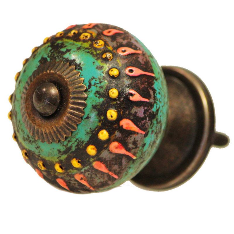 Ceramic Hand Painted Antique Finish Door Knob