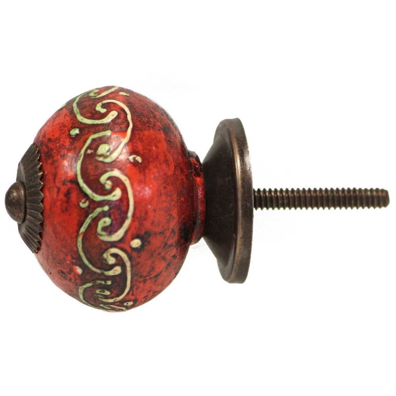 Ceramic Hand Painted Antique Finish Door Knob