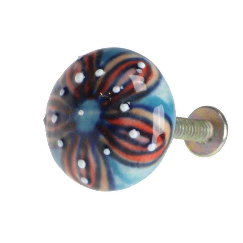 Hand Painted Ceramic Round Doorknob