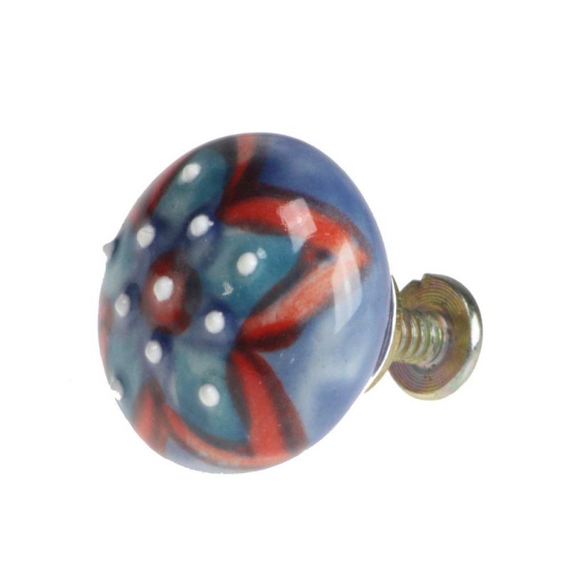 Hand Painted Ceramic Round Doorknob