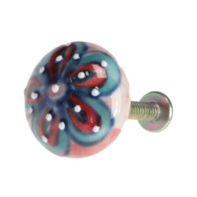 Hand Painted Ceramic Round Doorknob