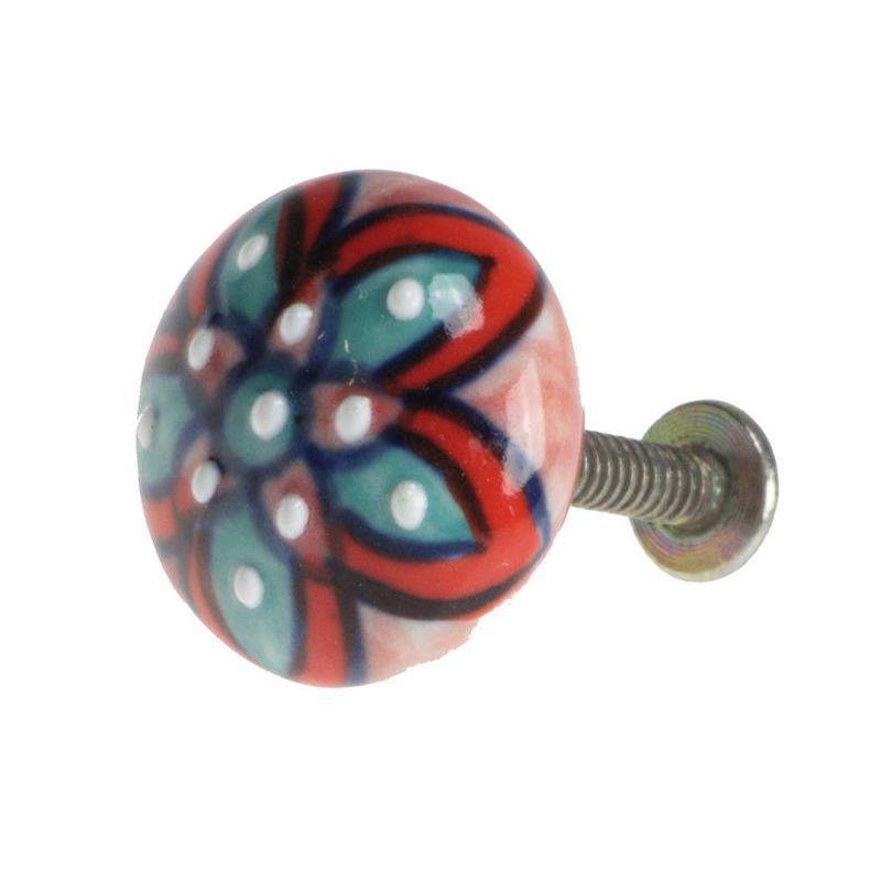 Hand Painted Ceramic Round Doorknob