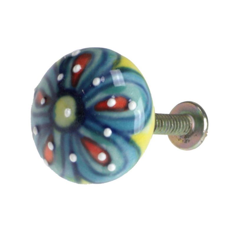 Hand Painted Ceramic Round Doorknob