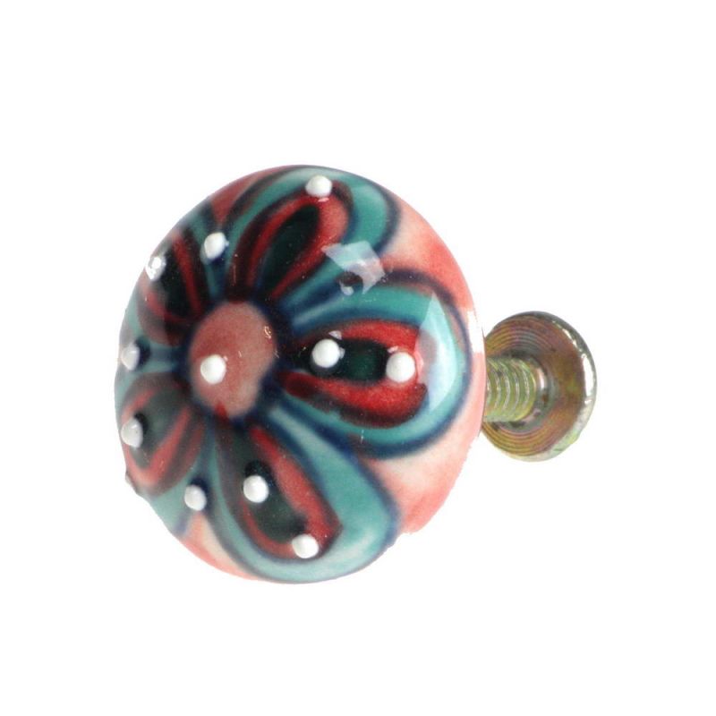 Hand Painted Ceramic Round Doorknob