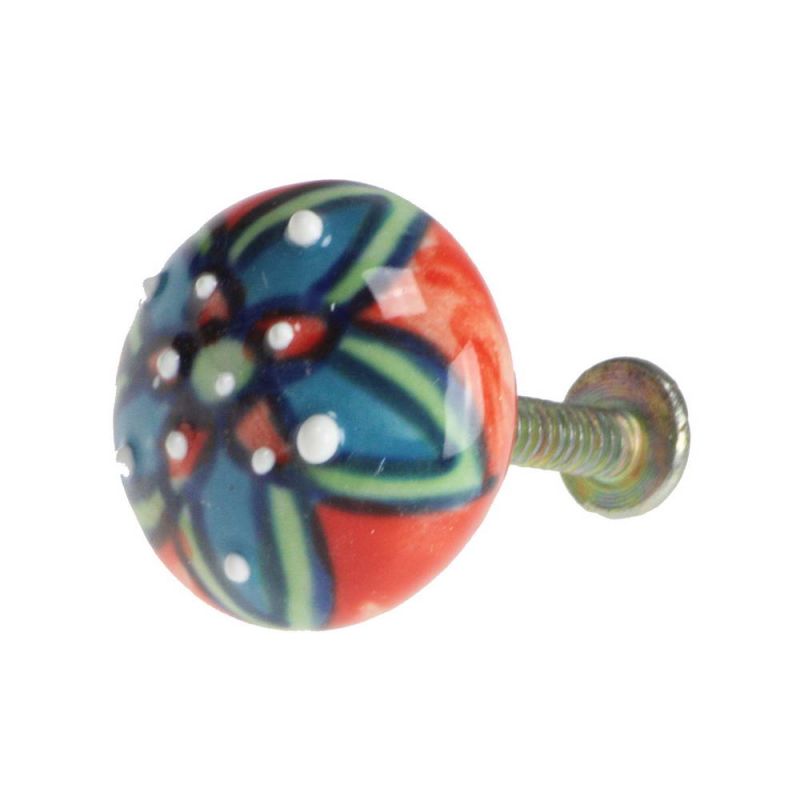 Hand Painted Ceramic Round Doorknob