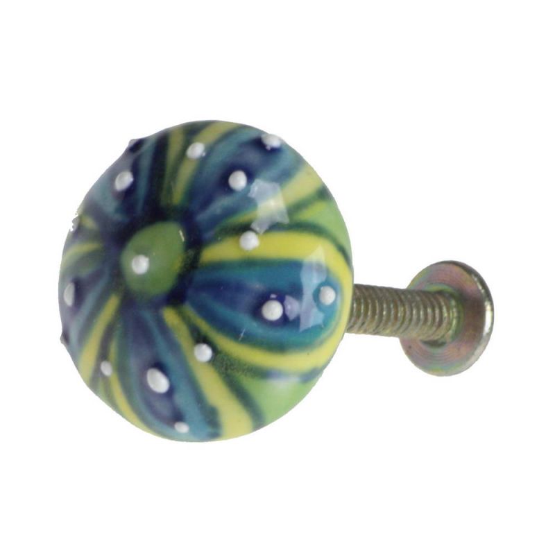 Hand Painted Ceramic Round Doorknob