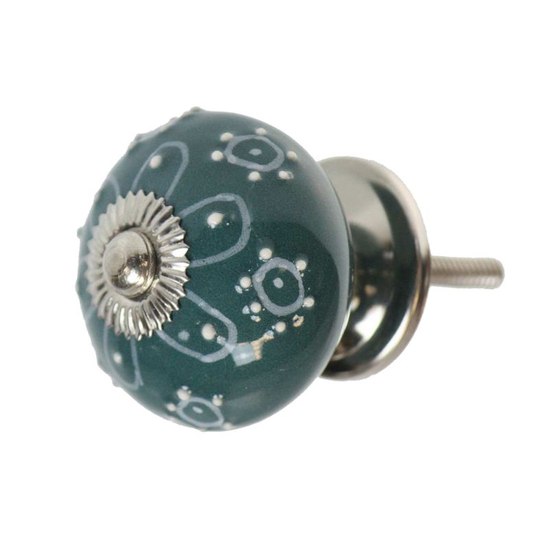 Hand Painted Flower Ceramic Doorknob