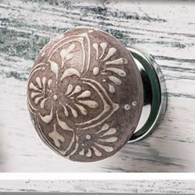 Ceramic Hand Painted Doorknob - Lilac