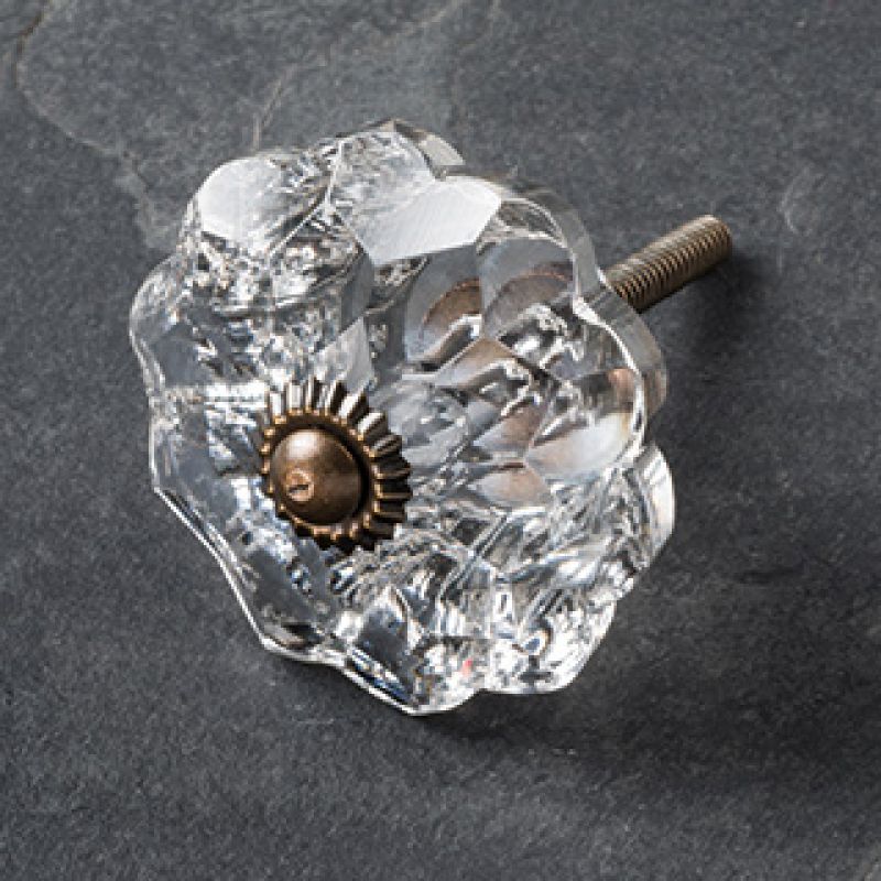 Glass Flower Shaped Doorknob