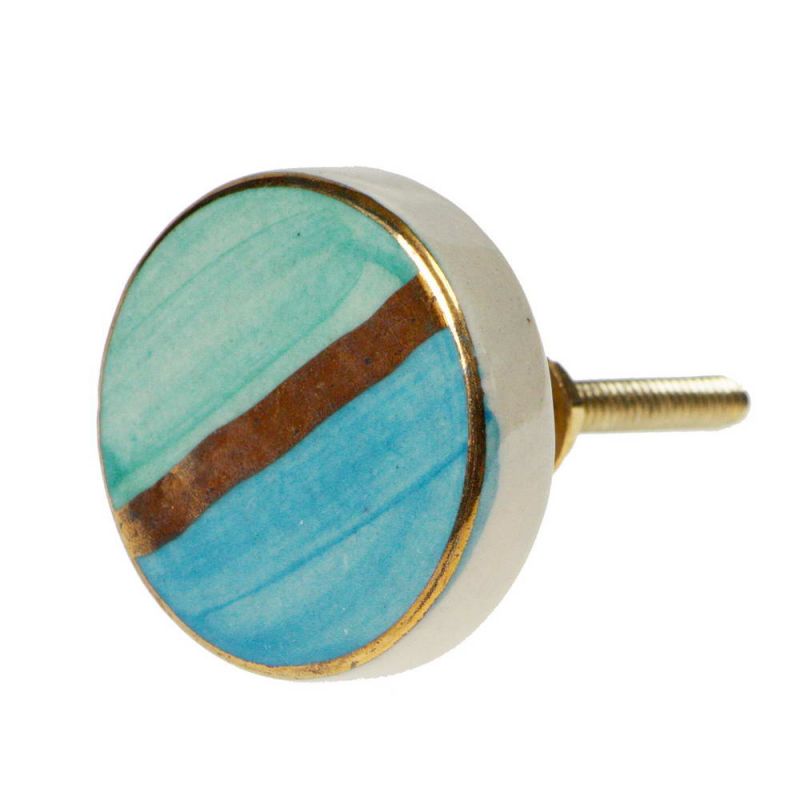 Gold stripe drawer knob 4x7cm