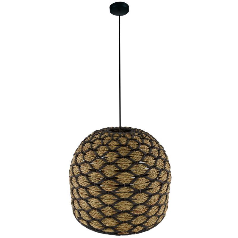 Ceiling light seagrass 38x38x30cm-Natural/Black