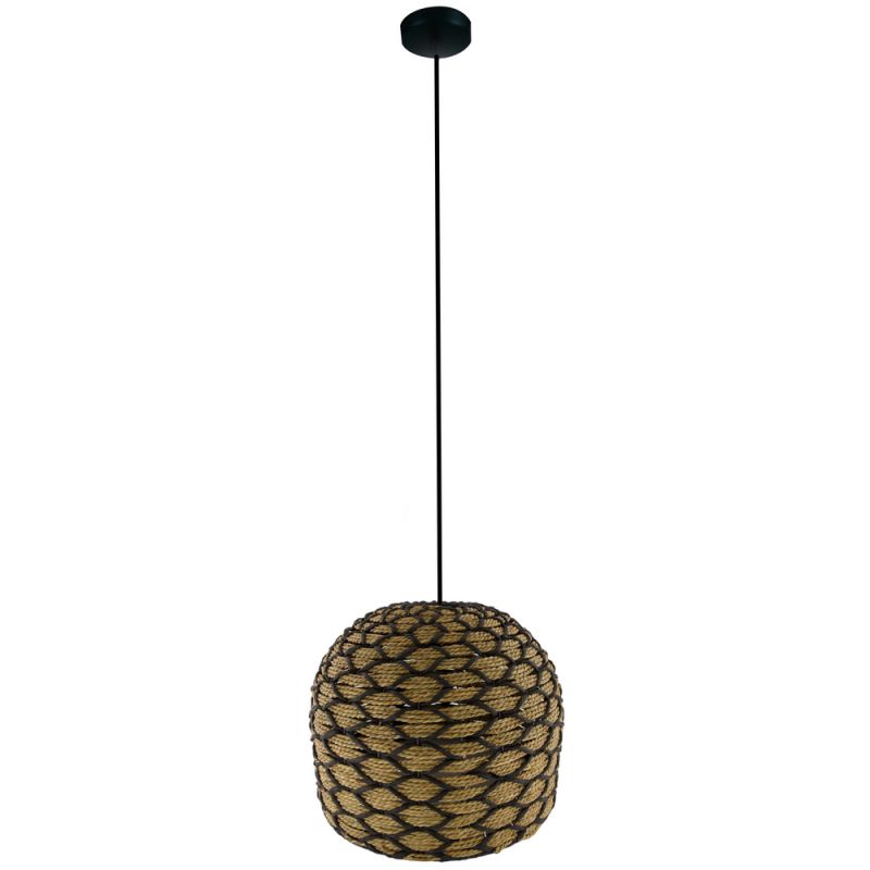 Ceiling light seagrass 46x46x36cm-Natural/Black