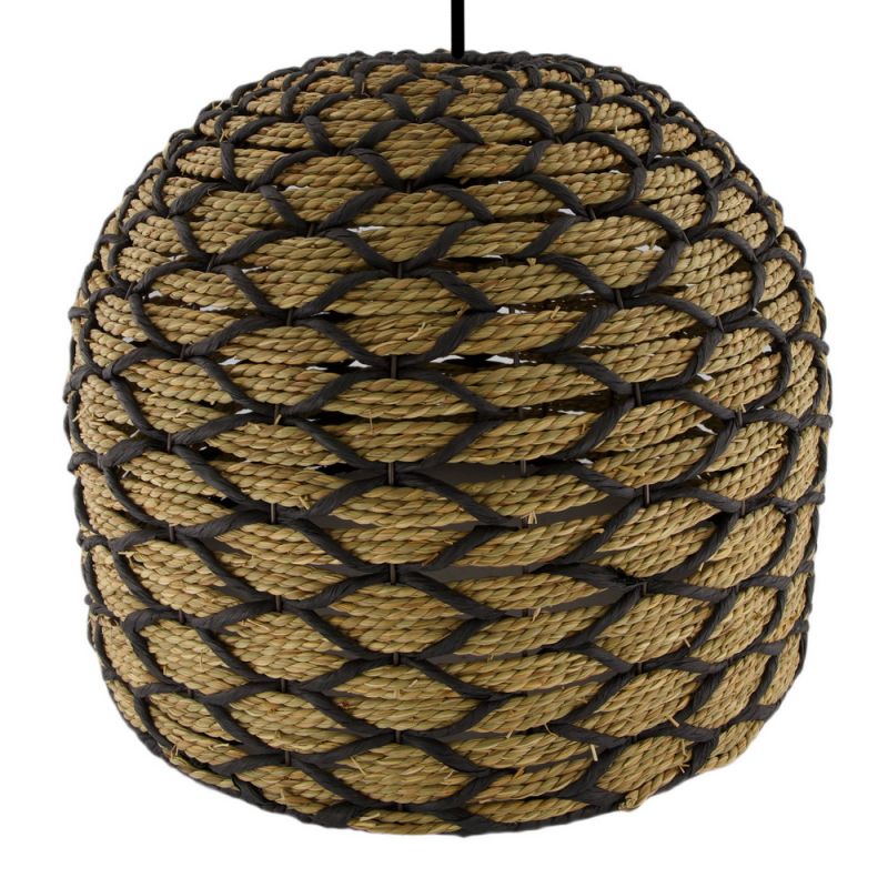 Ceiling light seagrass 46x46x36cm-Natural/Black