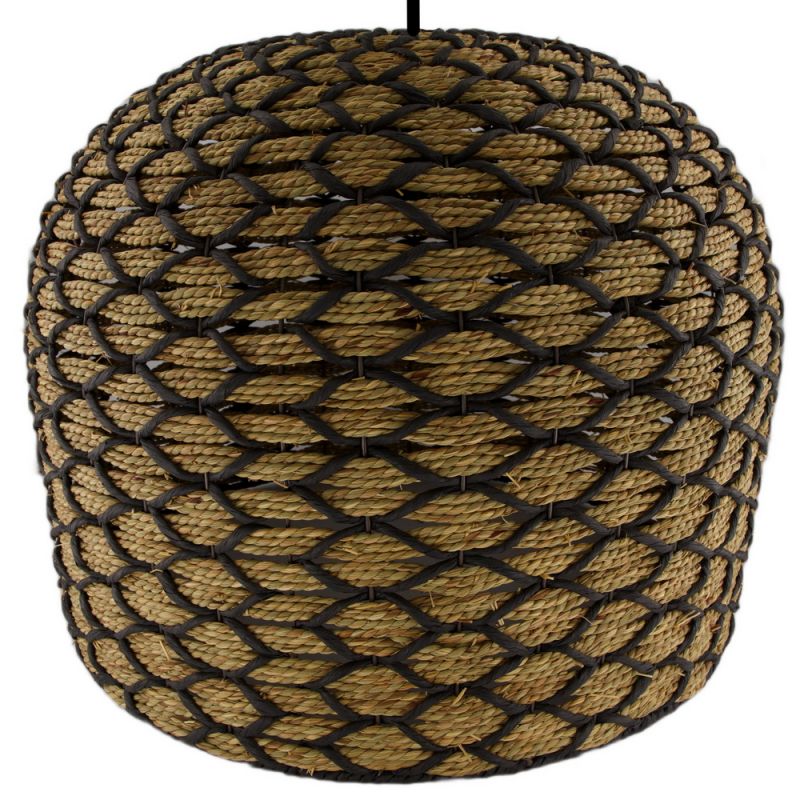 Ceiling light seagrass 58x58x46cm-Natural/Black