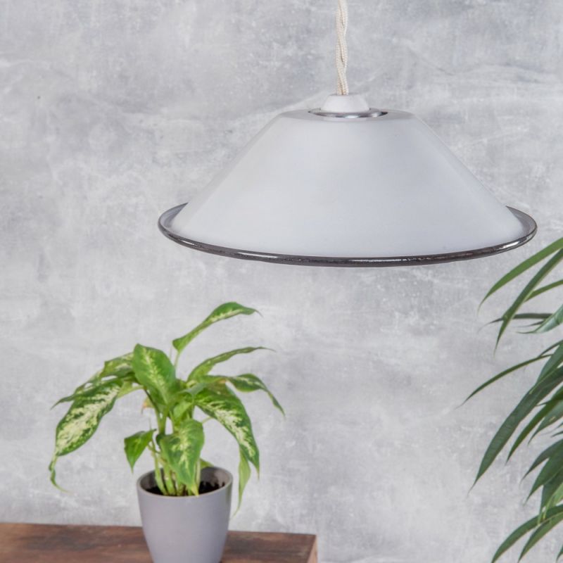 Small white enamelled lampshade 