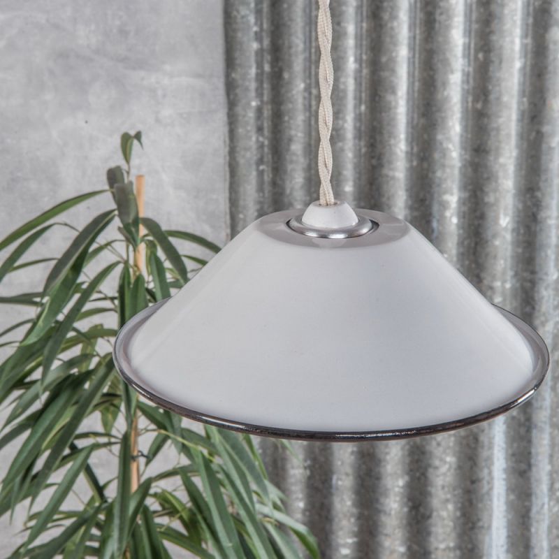 Small white enamelled lampshade 
