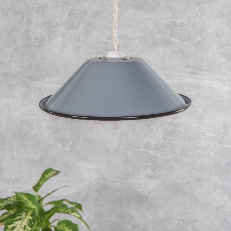 Small grey enamelled lampshade 