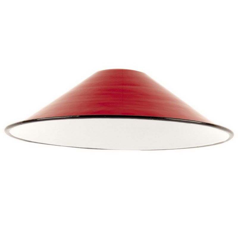 Small red enamelled lampshade 