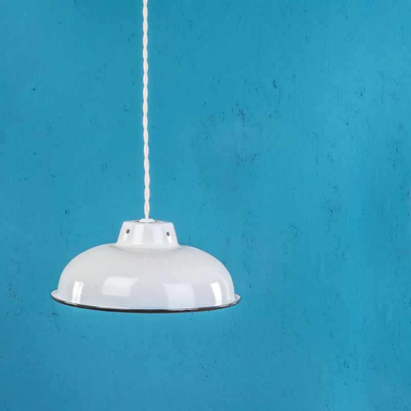 Medium white enamelled lampshade 