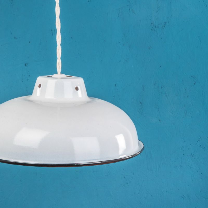 Medium white enamelled lampshade 