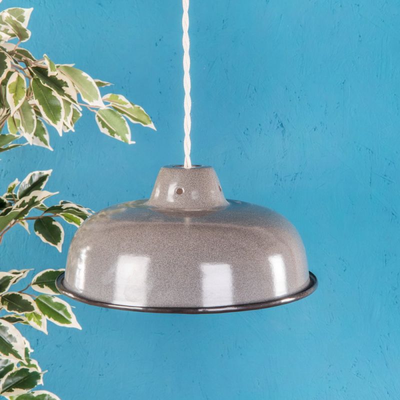 Medium grey enamelled lampshade 