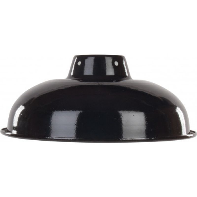 Medium black enamelled lampshade Dia:25.5cm 