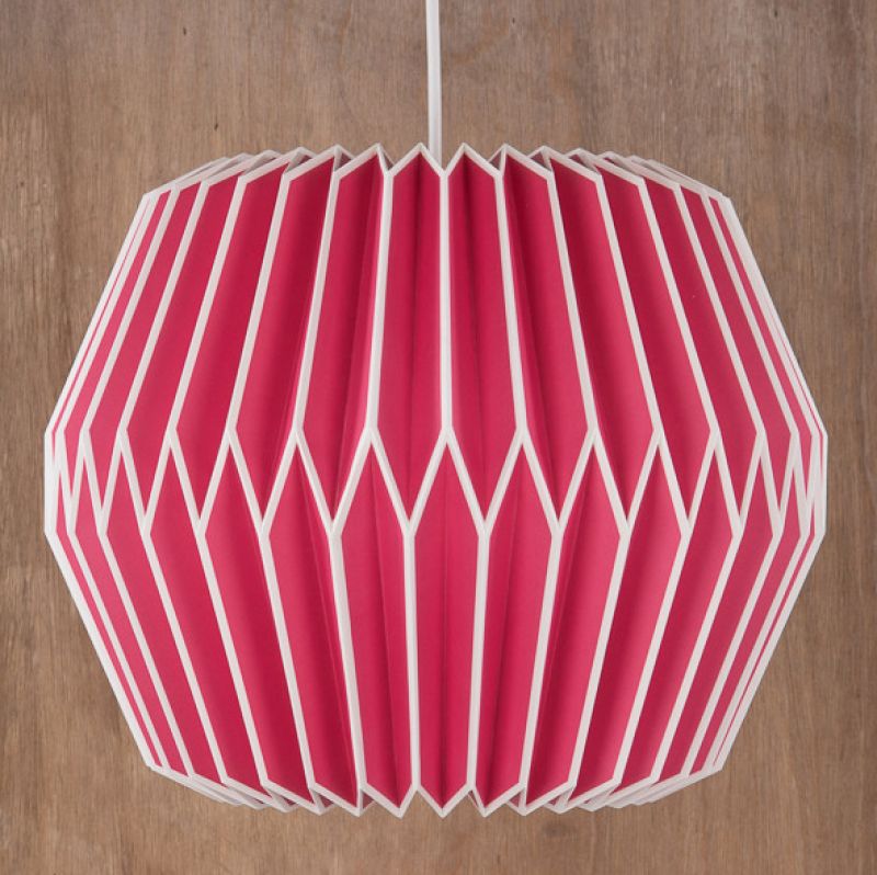 Pink paper lampshade 