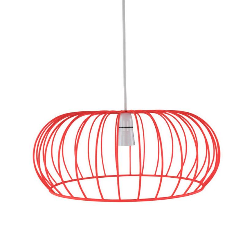 Fluorescent orange wire lampshade