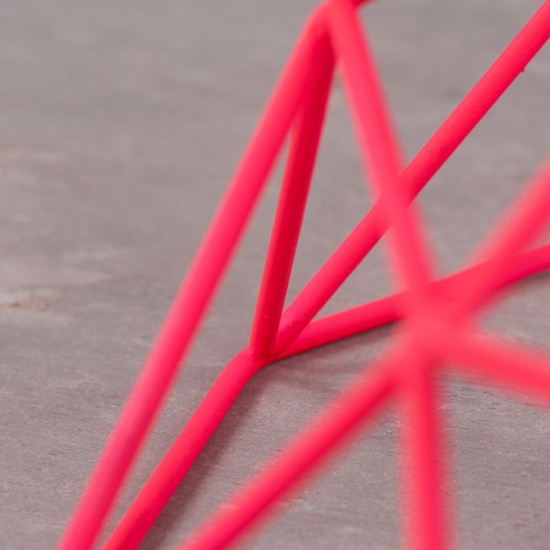 Fluorescent pink wire lampshade