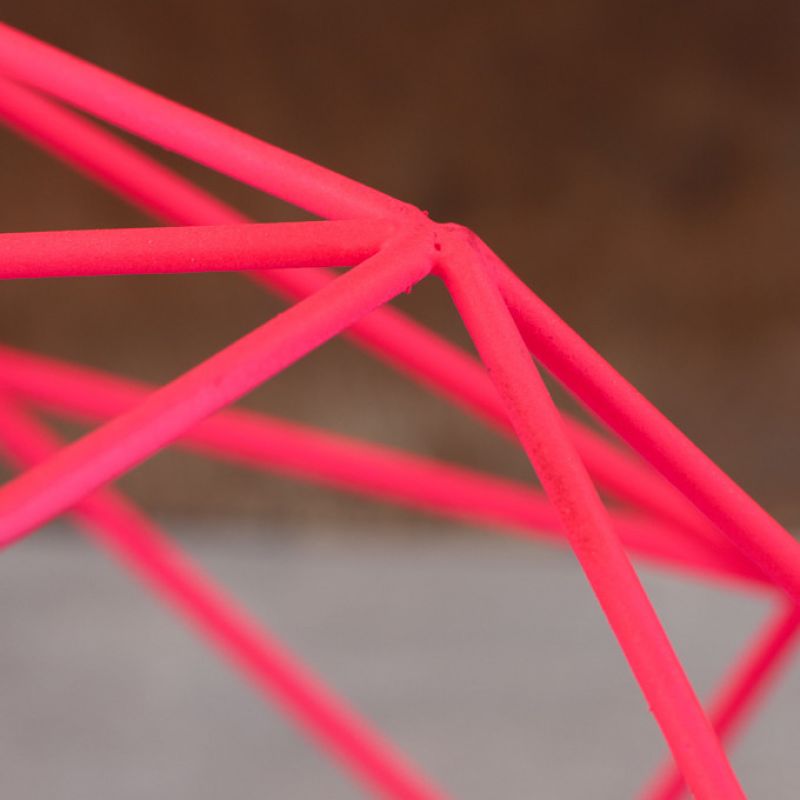 Fluorescent pink wire lampshade