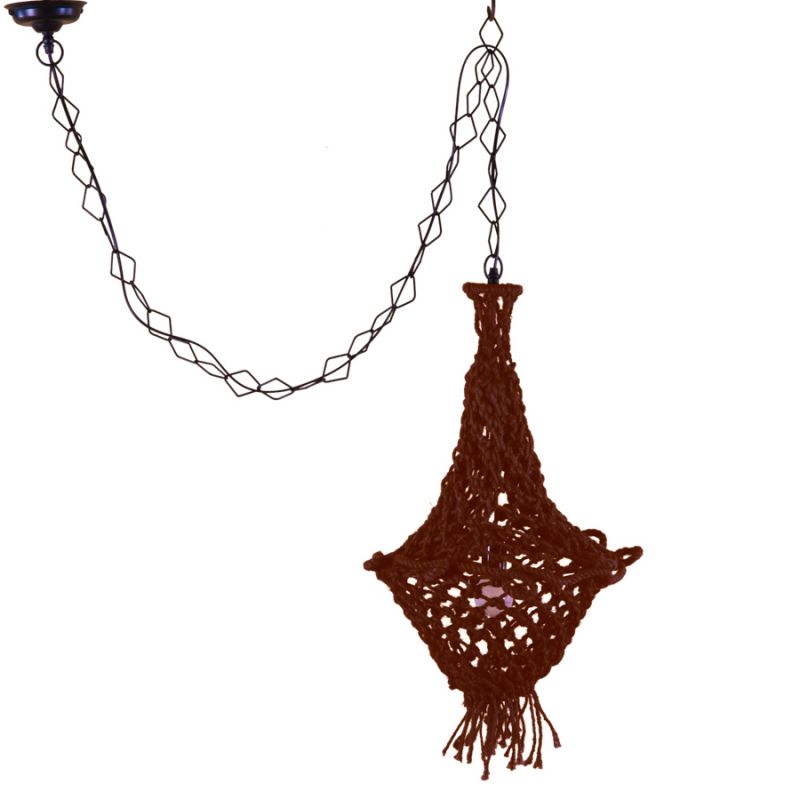 Φωτιστικό μακραμέ δαμασκηνί 70εκ.