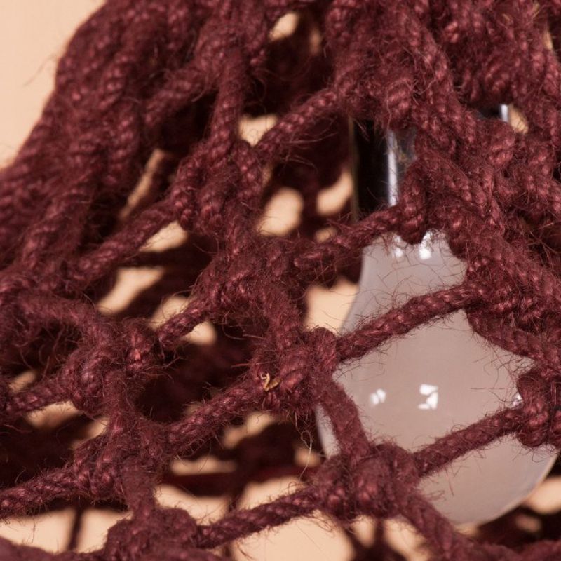 Φωτιστικό μακραμέ δαμασκηνί 70εκ.