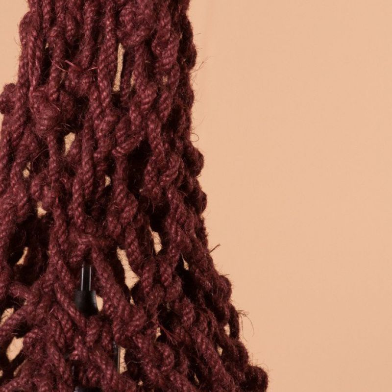 Φωτιστικό μακραμέ δαμασκηνί 70εκ.