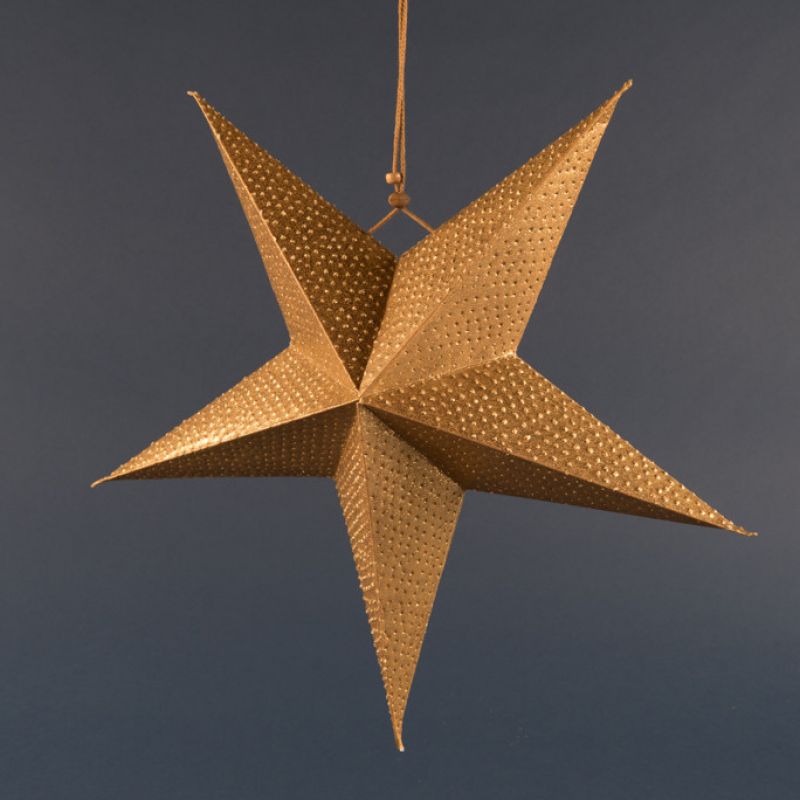 5 pointed metallic gold star dec 