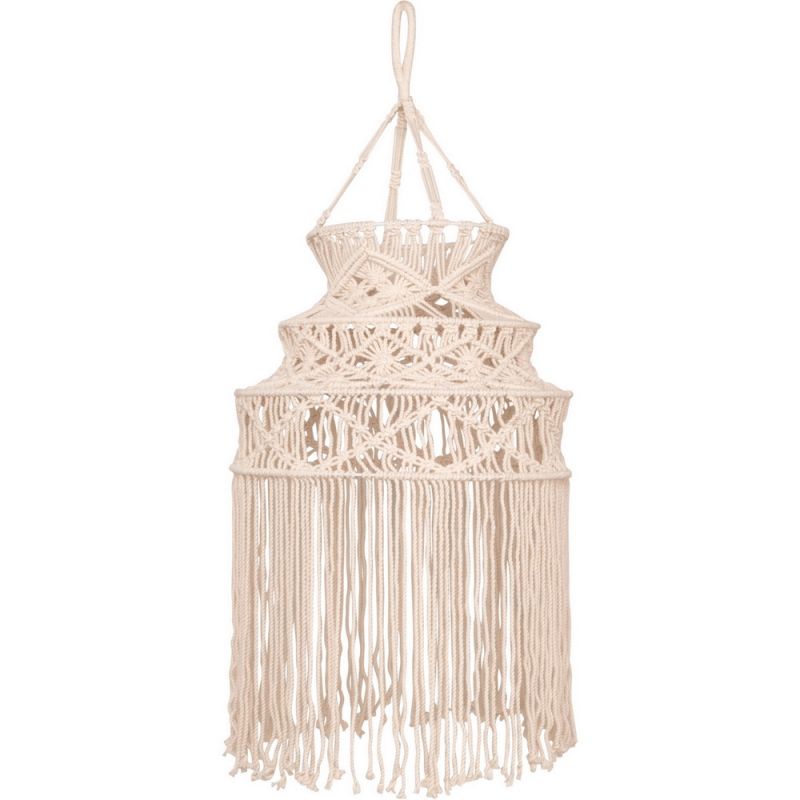 Tiered macrame lampshade 