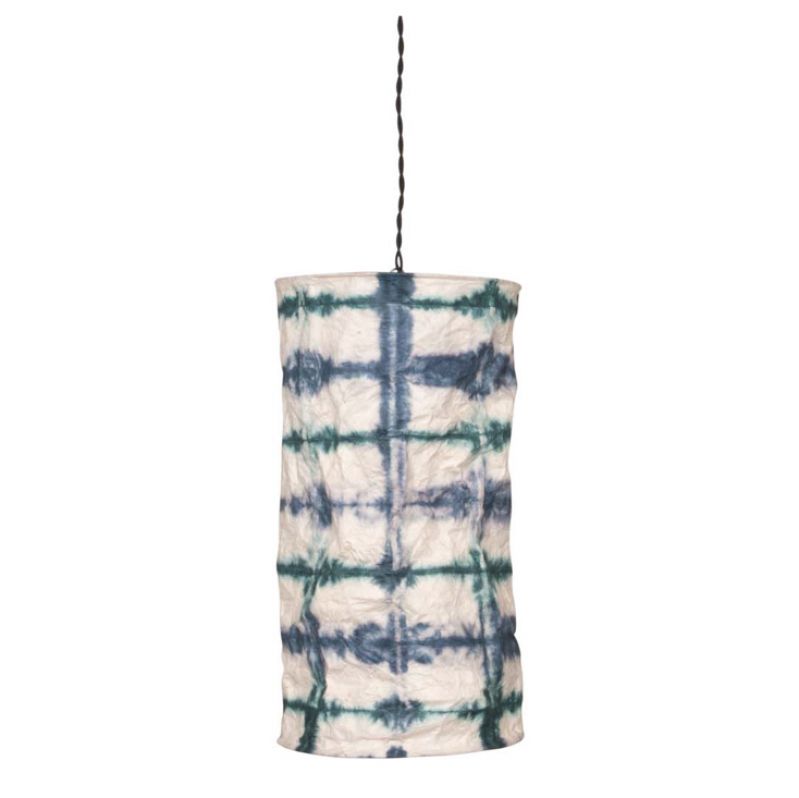 Tie-dye lampshade teal/navy 