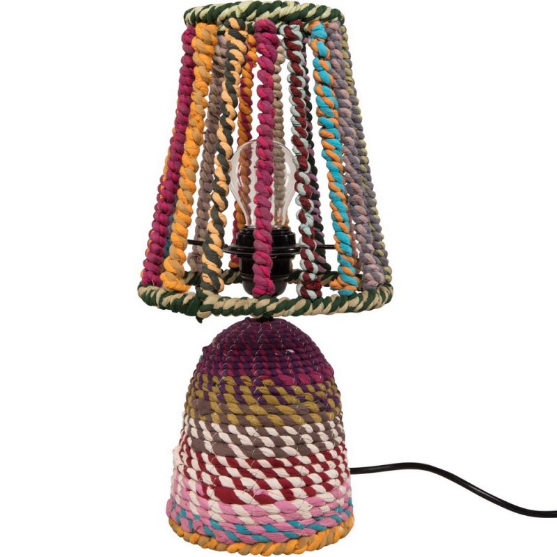 Small wrapped rag table lamp H:40cm