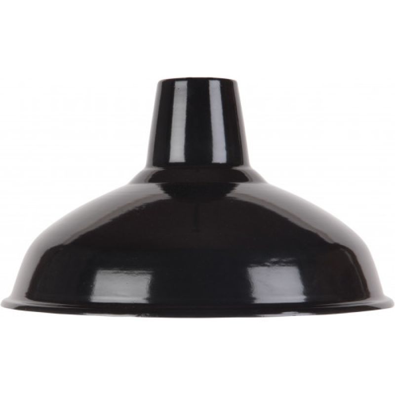 Large black enamelled lampshade Dia:36cm