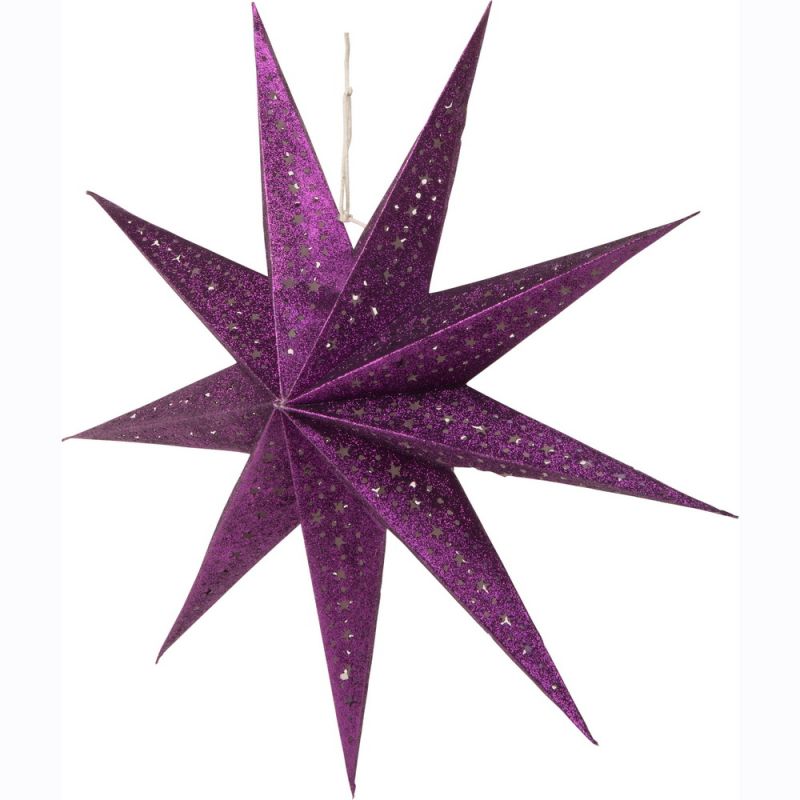 Purple glitter 9 point star lampshade Dia:45cm