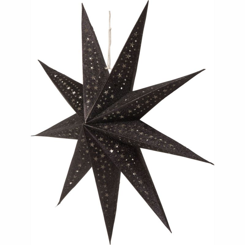 Charcoal glitter 9 point star lampshade Dia:45cm