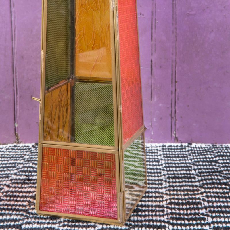 Φανάρι πολύχρωμα γυαλιά Υ25,5εκ.