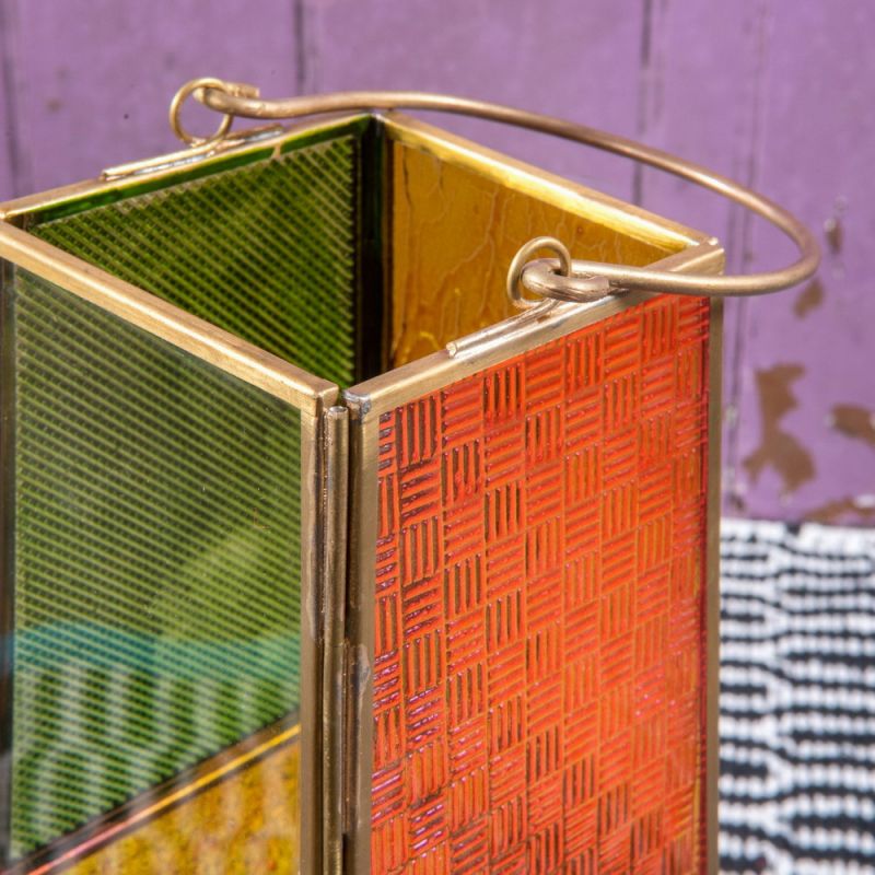 Φανάρι πολύχρωμα γυαλιά Υ25,5εκ.