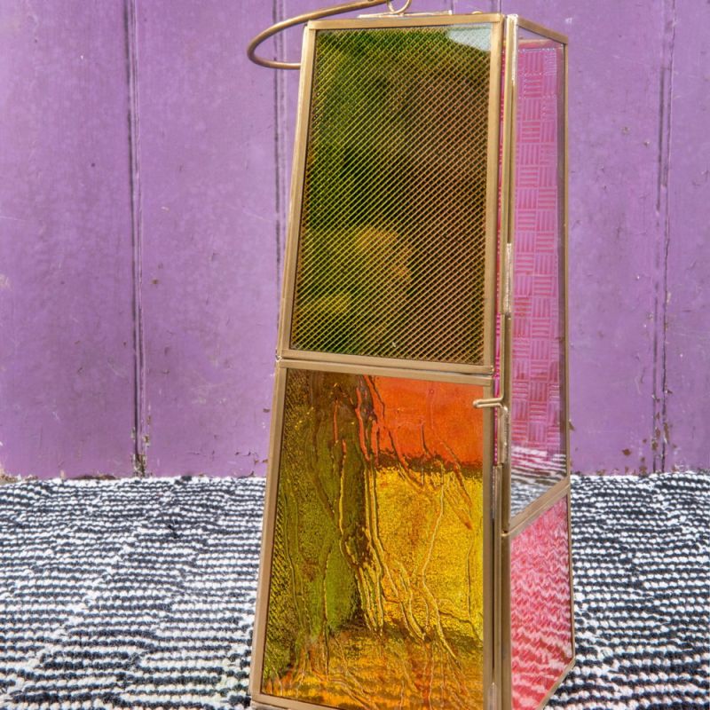 Φανάρι πολύχρωμα γυαλιά Υ25,5εκ.